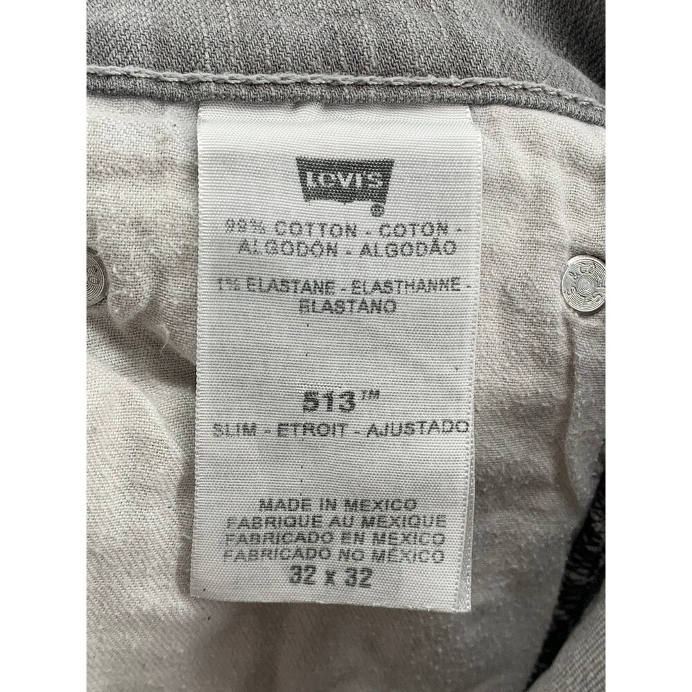 LEVI'S Men's 513 Light Gray Denim Slim Leg Regular Fit Five-Pocket Jeans SZ32X32 - Picture 9 of 9